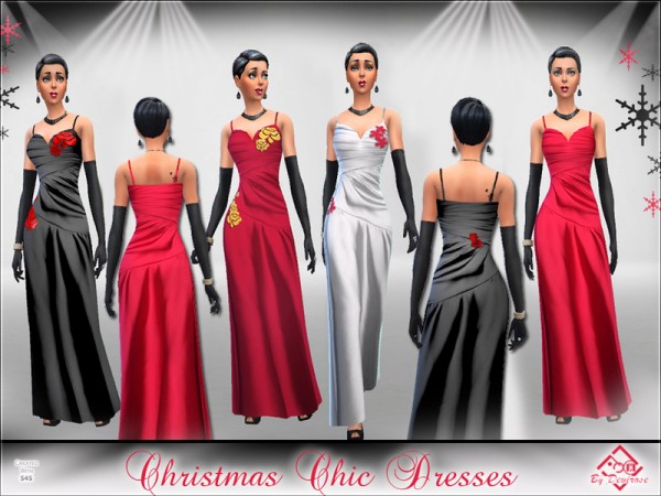  The Sims Resource: Christmas Chic Dresses by Devirose