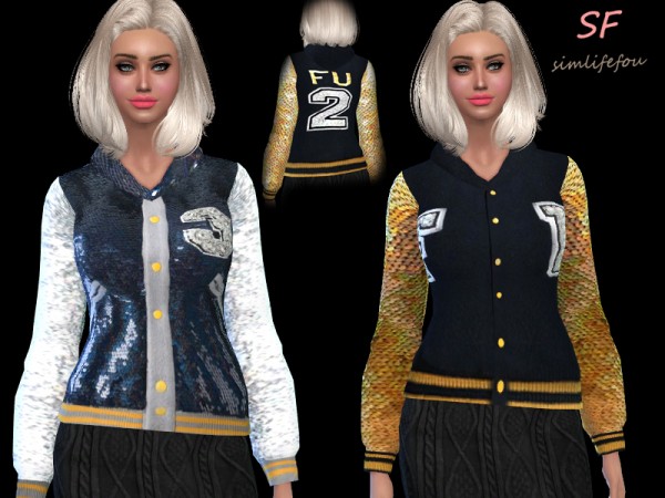  The Sims Resource: Varsity Jacket by foufouchouchou