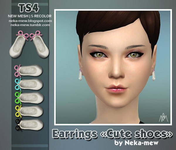  Neka mew: Earrings “Cute shoes” converted from TS3