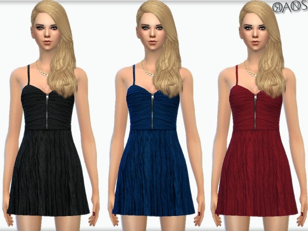  The Sims Resource: Structured Zip Dress by Oranos TR