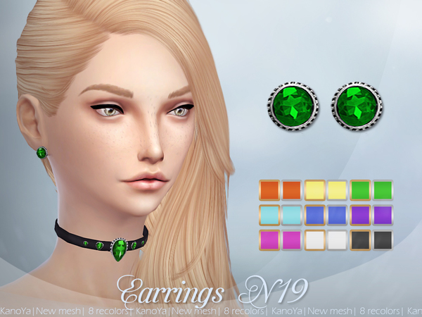  The Sims Resource: Earrings N19 by KanoYa
