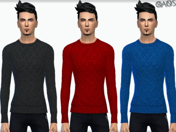  The Sims Resource: Cable Knit Sweater by OranosTR