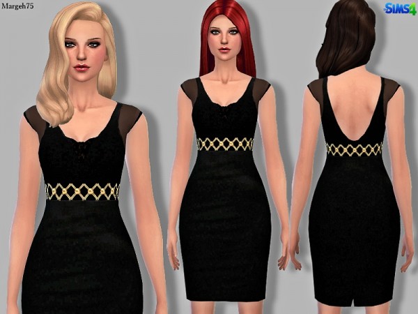  Sims 3 Addictions: Black And Gold dress by Margies Sims