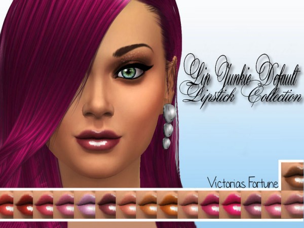  The Sims Resource: Lipstick Junkie Default Lipstick Collection by fortunecookie1