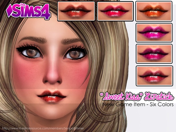  The Sims Resource: Sweet Kiss Lipstick  by Senpai Simmer