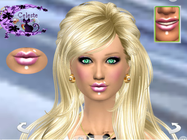  The Sims Resource: Gloss rose and tattooed piercing by Celeste25
