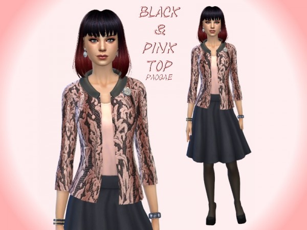  The Sims Resource: Black&Pink Set by Paogae