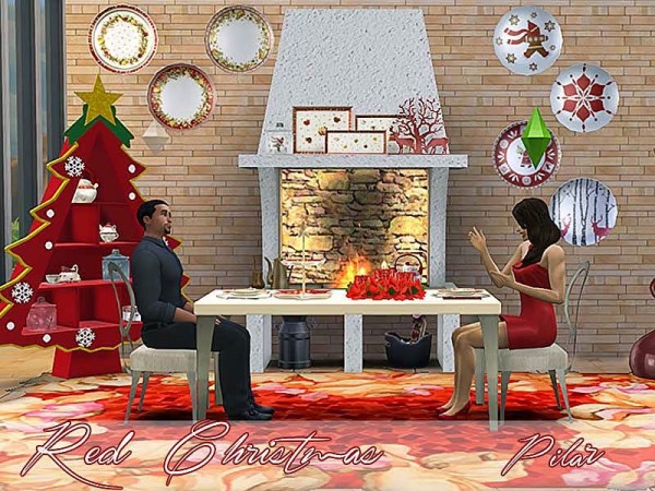  SimControl: Red Christmas decor by Pilar