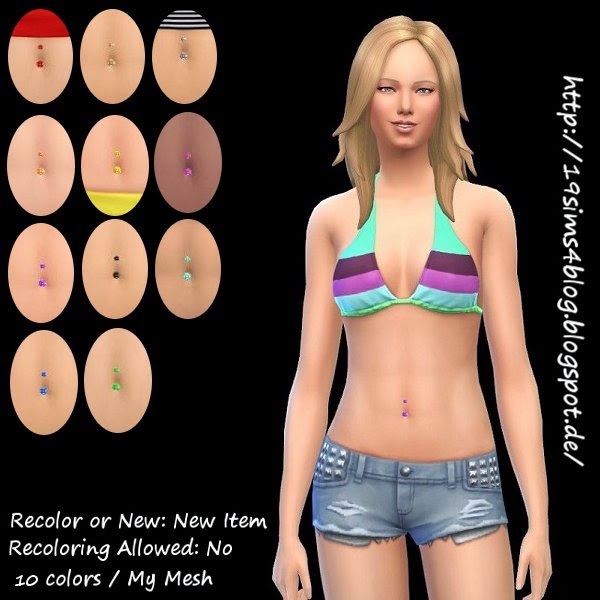  19 Sims 4 Blog: Belly button piercing