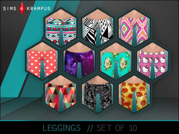  The Sims Resource: Set of 10 Leggings by SIms4Krampus
