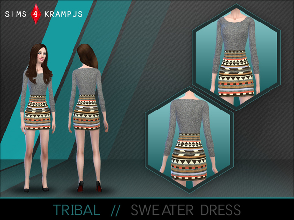  The Sims Resource: Female Tribal Dress by SIms4Krampus
