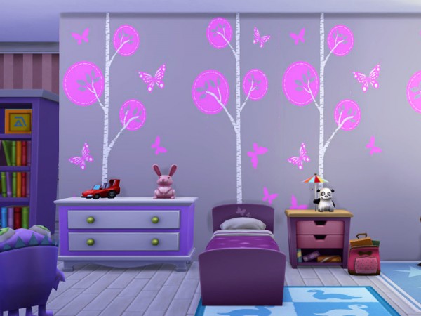  The Sims Resource: Nursery walls with stencil by Pinkzombiecupcakes