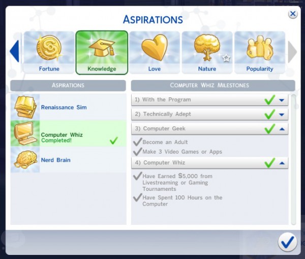 sims 4 custom aspiration mod
