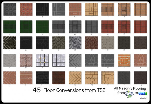  Mod The Sims: TS2 to TS4   45 Floor Conversions by Elias943