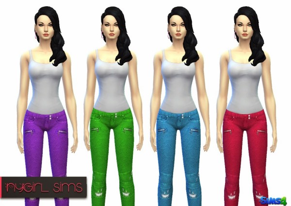  NY Girl Sims: Balmain Destroyed Stretch Jeans
