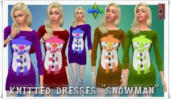  Annett`s Sims 4 Welt: Knitted Dresses Snowman