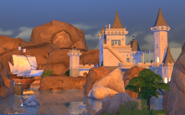 Mod The Sims: Mermaid loved castle, 2 sizes available by Artrui