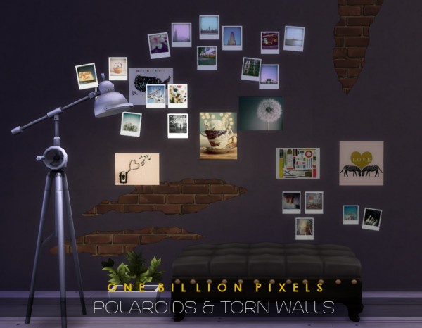 One Billion Pixels: Polaroids & Torn Walls • Sims 4 Downloads