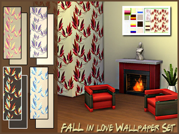  Akisima Sims Blog: Fall In Love – Wallpaper