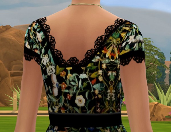  Mod The Sims: Delicate Flowers new mesh dress by Malicieuse75