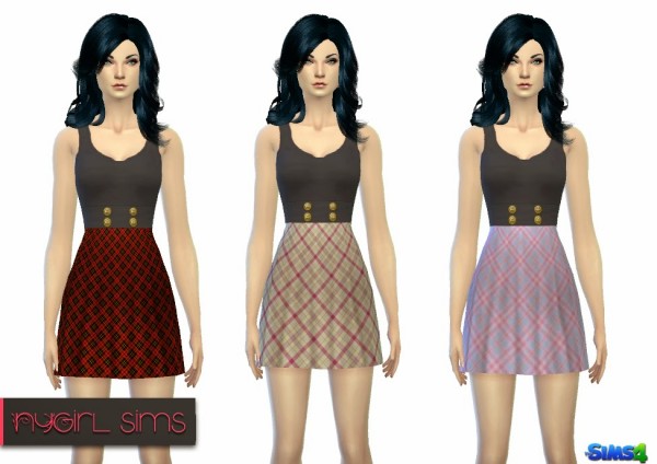  NY Girl Sims: Tartan Tank Dress