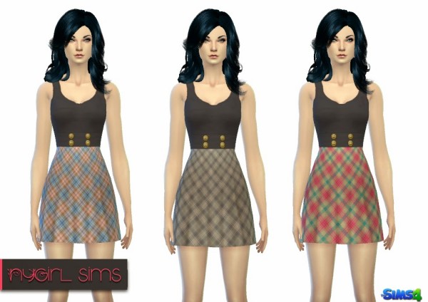  NY Girl Sims: Tartan Tank Dress