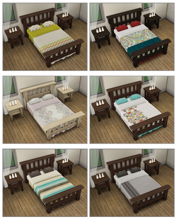  Mod The Sims: 16 Colorful Single Mission Bed Replacement Recolors by SaudadeSims
