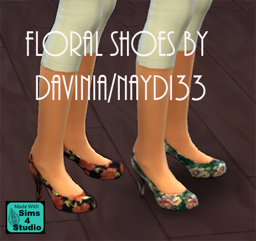  Mod The Sims: Floral Shoes by Davinia