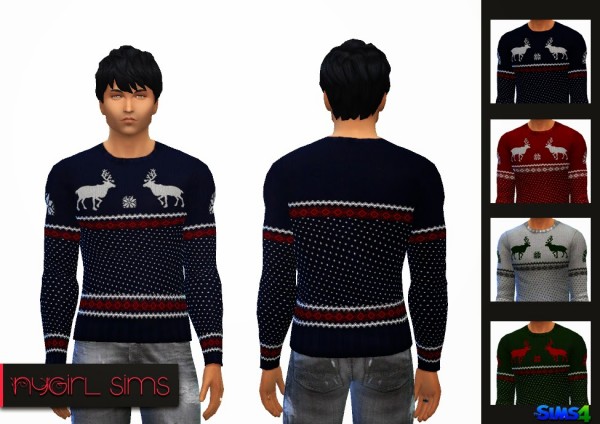  NY Girl Sims: Mens Holiday Sweater