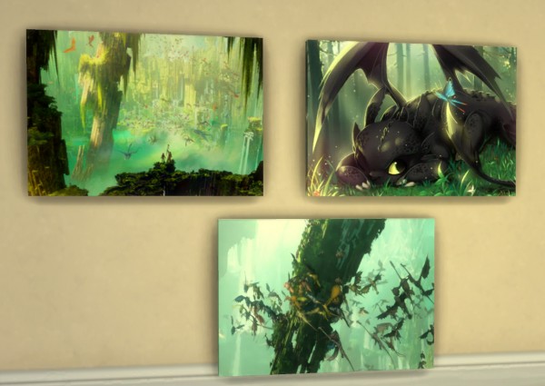 Mod The Sims: How to Train Your Dragon Wall Art by KisaFayd