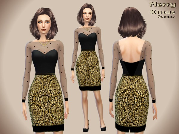  The Sims Resource: Merry Xmas! dress by Paogae