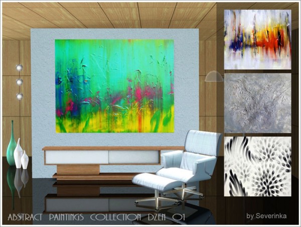  Sims by Severinka: Abstract paintings collection DZEN 01