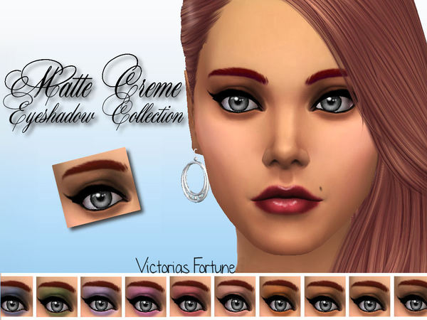  The Sims Resource: Matte Creme Eyeshadow Collection by Fortunecookie1