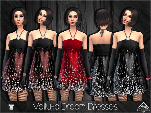  The Sims Resource: Velluto Dream Dresses by Devirose