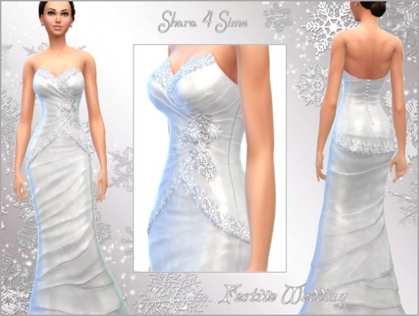  Shara 4 Sims: Festive Wedding dress