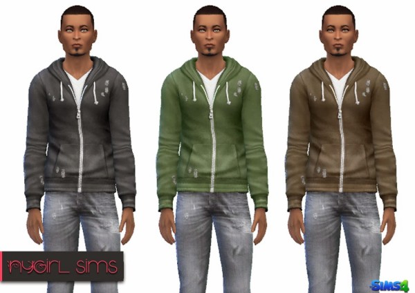  NY Girl Sims: Faded Zip Up Hoodie