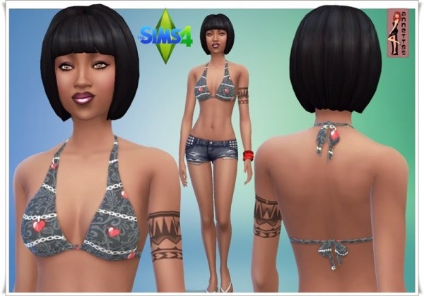 Annett`s Sims 4 Welt: Bikini Top & Shirt Criss Cross