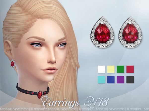  The Sims Resource: Earrings N18 by KanoYa