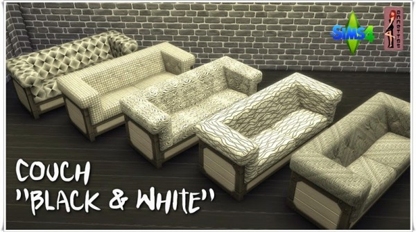  Annett`s Sims 4 Welt: Couch & Chair Black & White