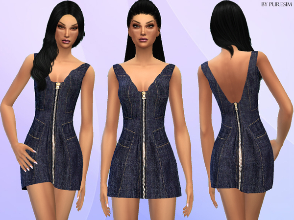  The Sims Resource: Designer Denim Dress by Puresim