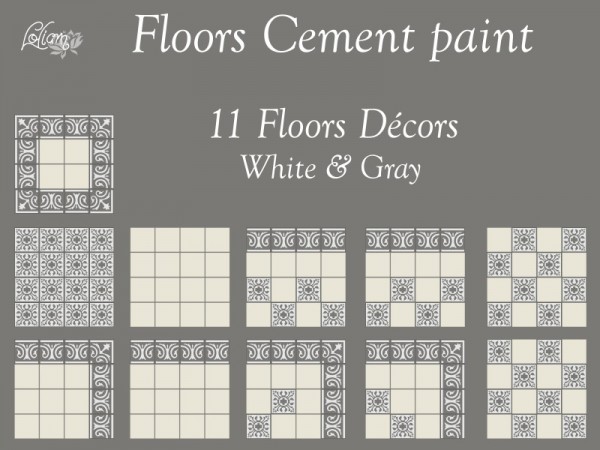  The Sims Resource: Set Walls and Floors Tile painted of Cement by LoliamSims
