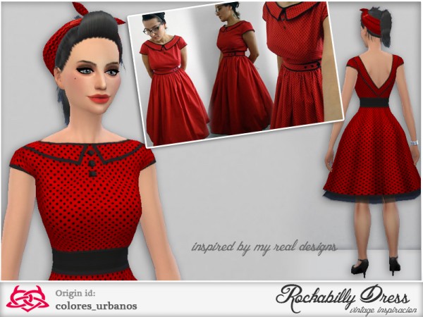  The Sims Resource: Rockabilly Dress v3 by Colores Urbanos