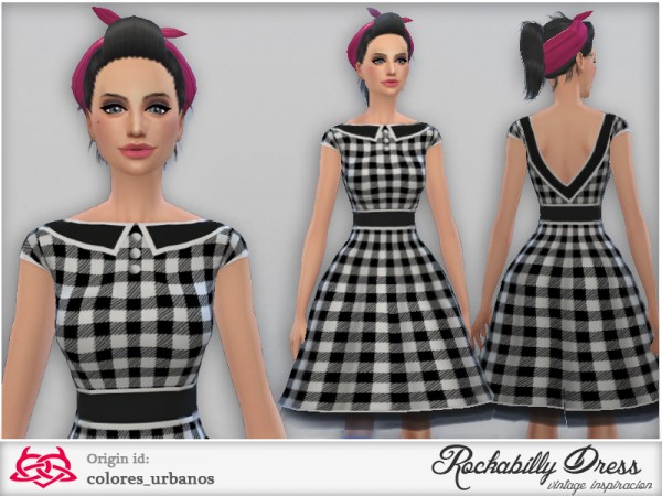  The Sims Resource: Rockabilly Dress v3 by Colores Urbanos