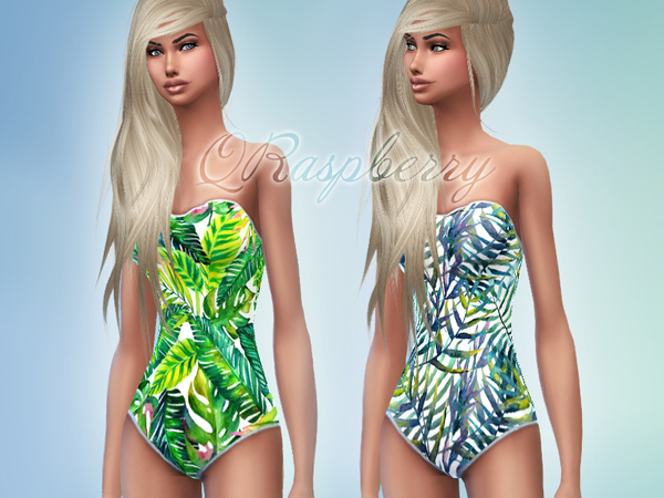  The Sims Resource: Tropical swimsuit by QueenRaspberry