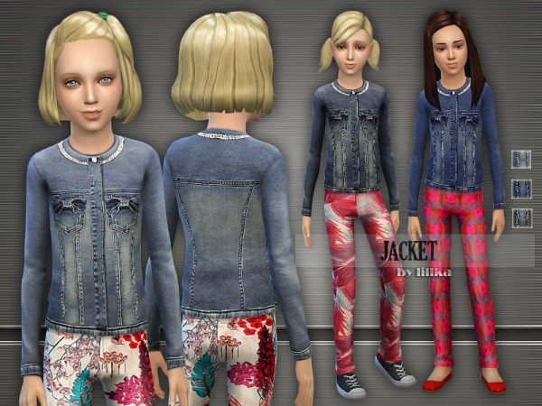  The Sims Resource: Short Denim Jacket & Pants by lillka