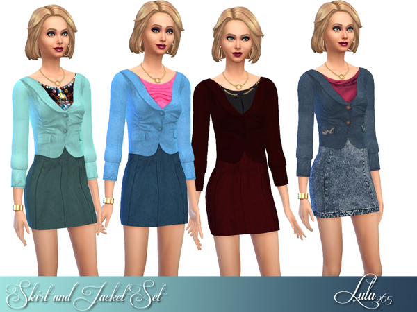  The Sims Resource: Skirt and jacket Set by Lulu265
