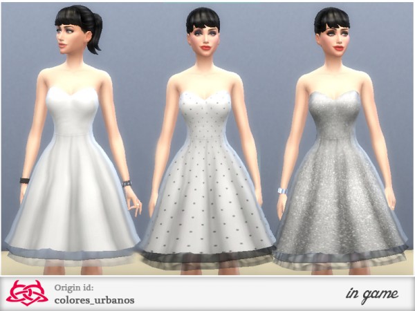  The Sims Resource: Basic Rockabilly Dress Strapless by ColoresUrbanos