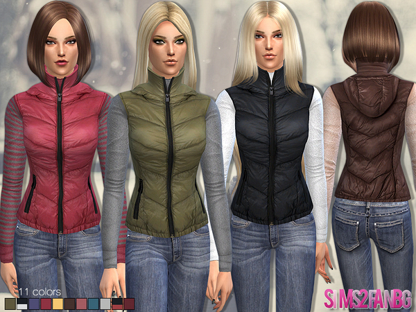  The Sims Resource: Female Padded Waistcoat by Sims2fanbg
