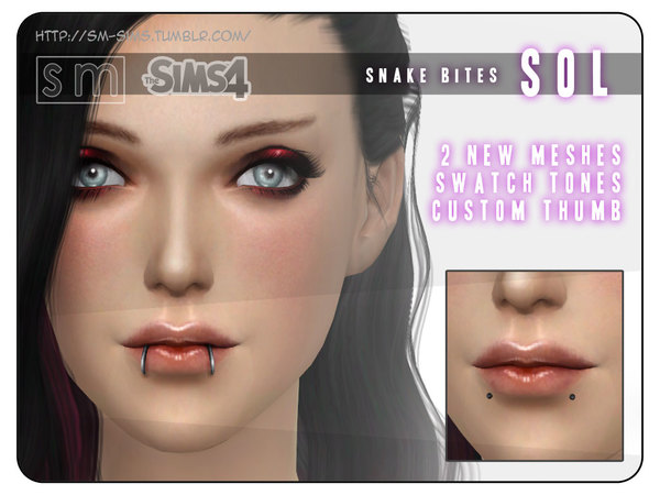  The Sims Resource: Snakebite Piercings by Screaming Mustard