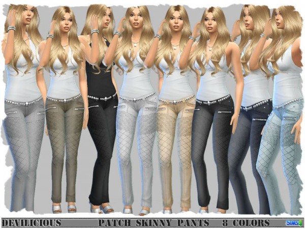  The Sims Resource: Patch Skinny Pants by Devilicious